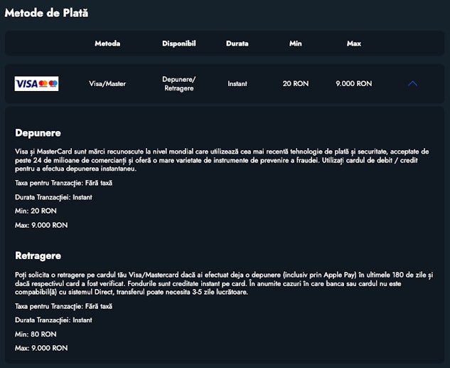 Metode de plata Pariuri Plus