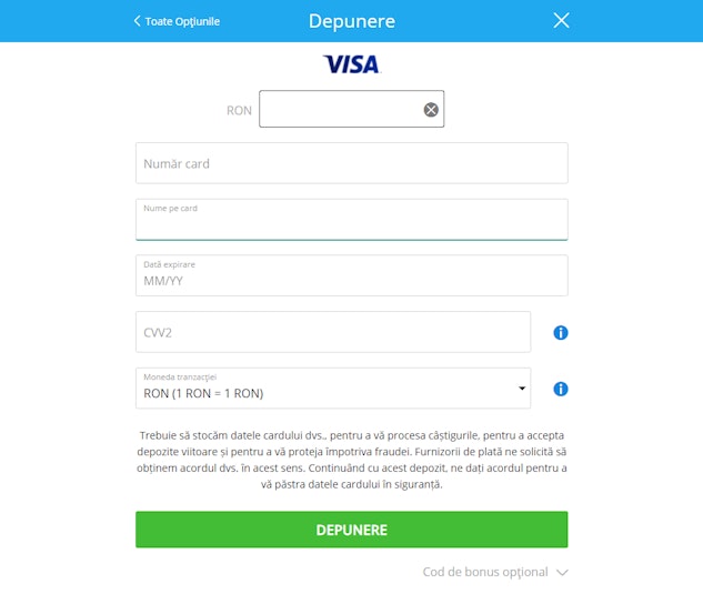 retragere betano pe card