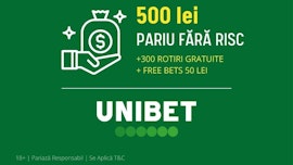 Unibet pariu fara risc 500 lei